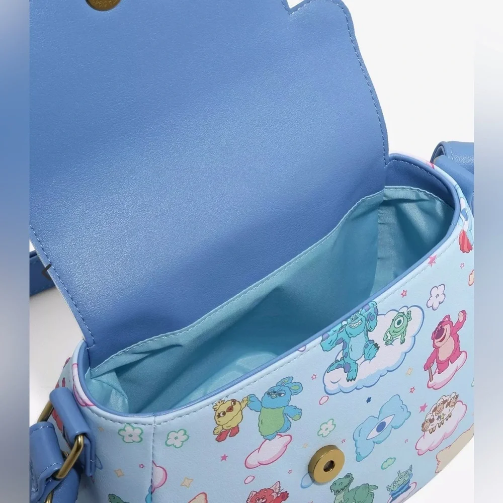 LOUNGEFLY PIXAR Alien Remix Crossbody Toy Story Monsters Inc Cloud Flap NWT